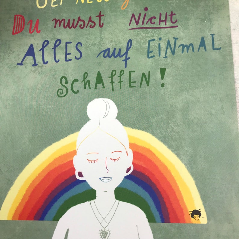 Frauenzeichnung und Spruch Sei nett zu dir Plakat Poster Etsy.de