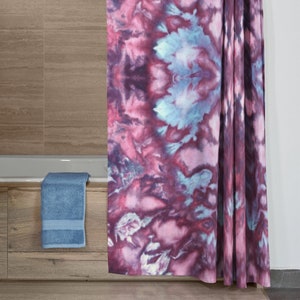 Tie Dye Shower Curtain, Pink Bathroom Decor, Purple Shower Curtain, Hippie Bathroom, Psychedelic Curtain, Washable Fabric Bathroom Decor image 1