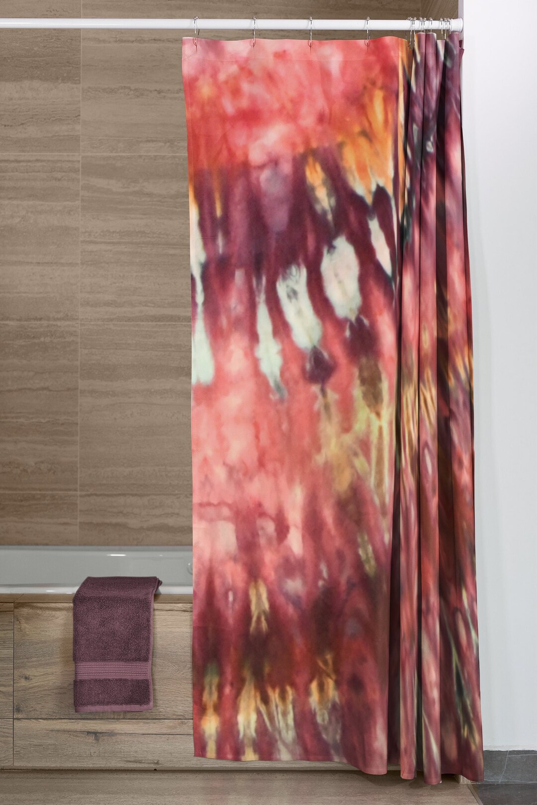 Tie Dye Shower Curtain Tie Dye Bathroom Pink Bathroom Pink Etsy