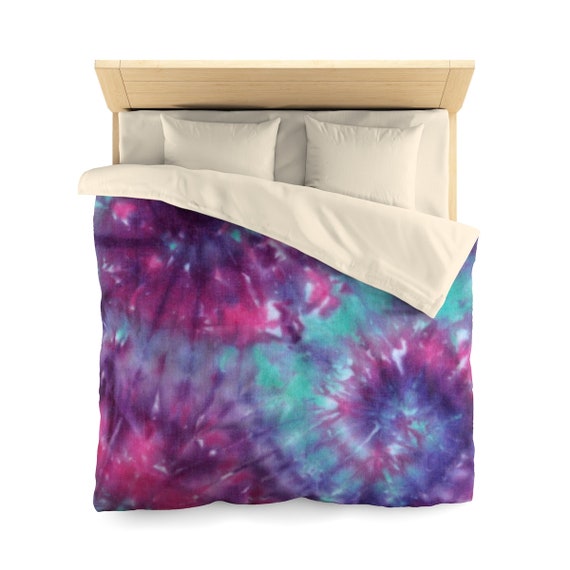 Duvet Cover Comforter Cover Tie Dye Bedding Spiral Purple Pink Etsy