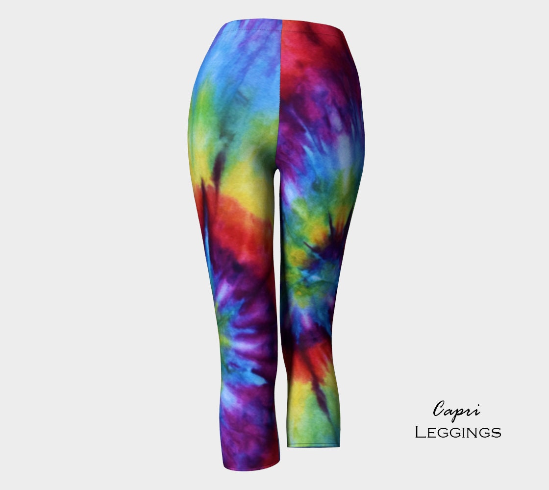 Tie Dye Leggings-women's Leggings-capri Leggings-colorful - Etsy