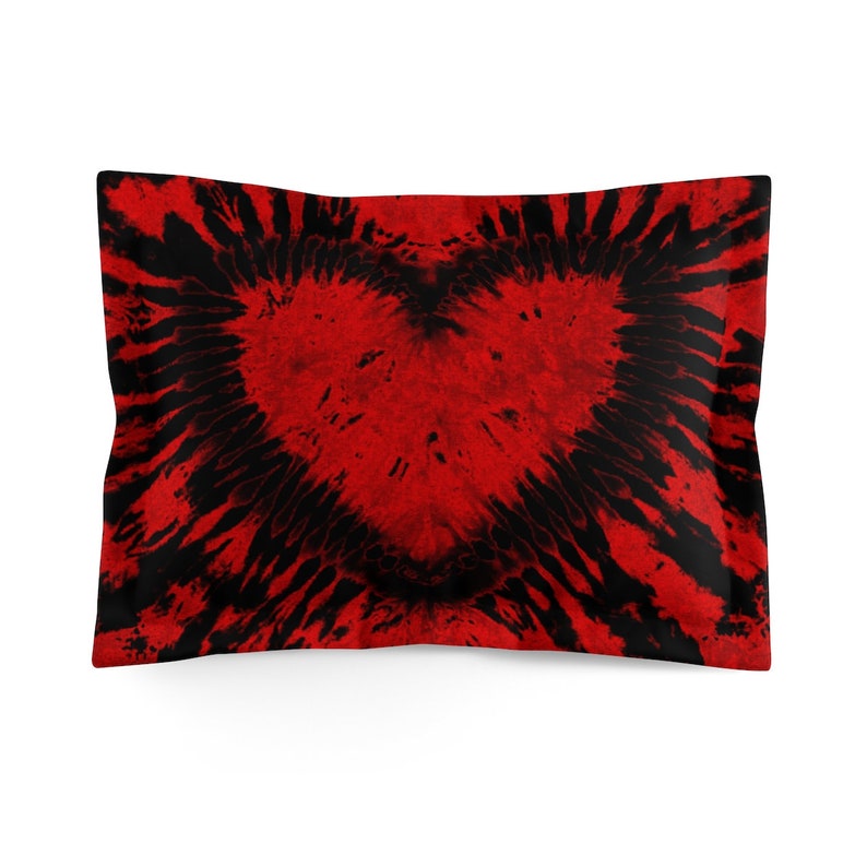 Tie Dye Bedding Duvet Cover Comforter Cover Heart Red Black Blanket Cover Queen Twin Pillow Sham image 5