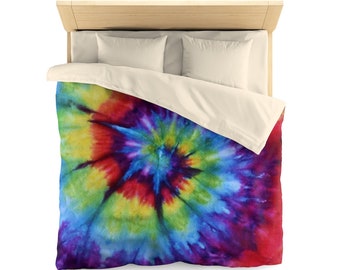 Tie Dye Bedding Duvet Cover Comforter Cover  Rainbow Spiral Blanket Cover  Queen Twin Pillow Sham