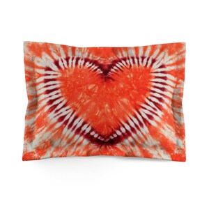 Tie Dye Bedding Duvet Cover Comforter Cover Heart Maroon Coral Orange Blanket Cover Queen Twin Pillow Sham image 5