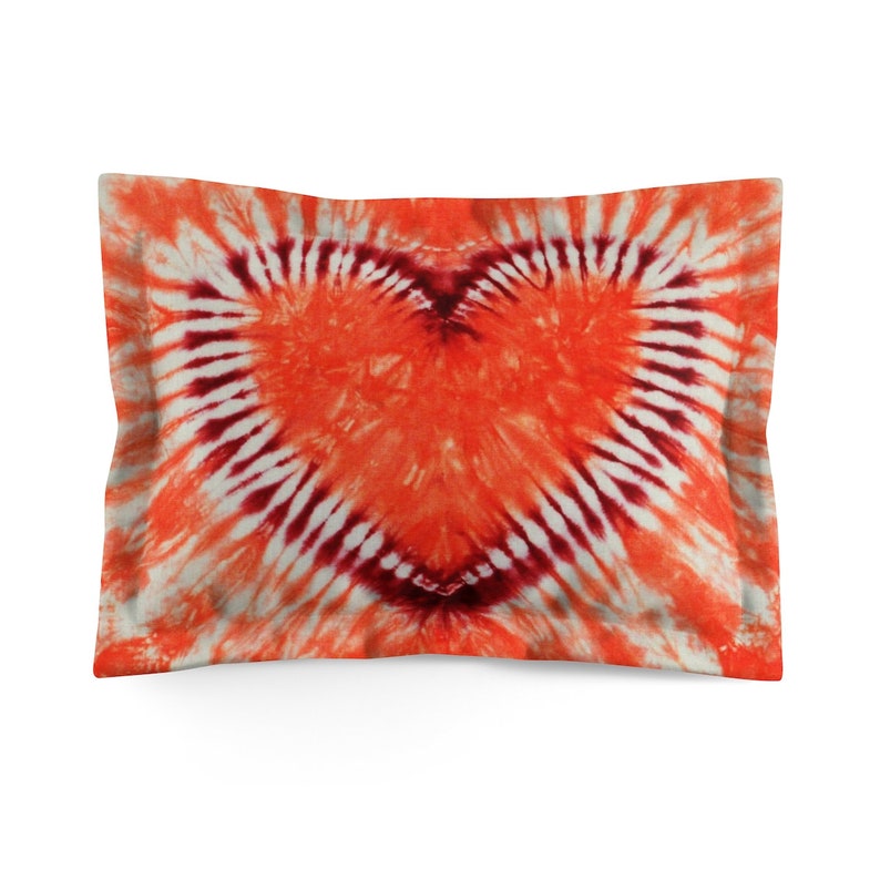 Tie Dye Bedding Duvet Cover Comforter Cover Heart Maroon Coral Orange Blanket Cover Queen Twin Pillow Sham image 5