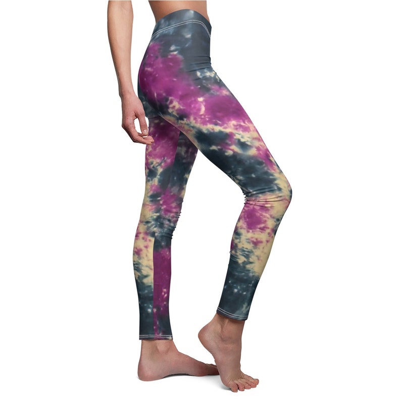Tie Dye Leggings Women/'s Pants Soft Brushed Suede Blue Purple Abstract Art XS S M L XL 2XL