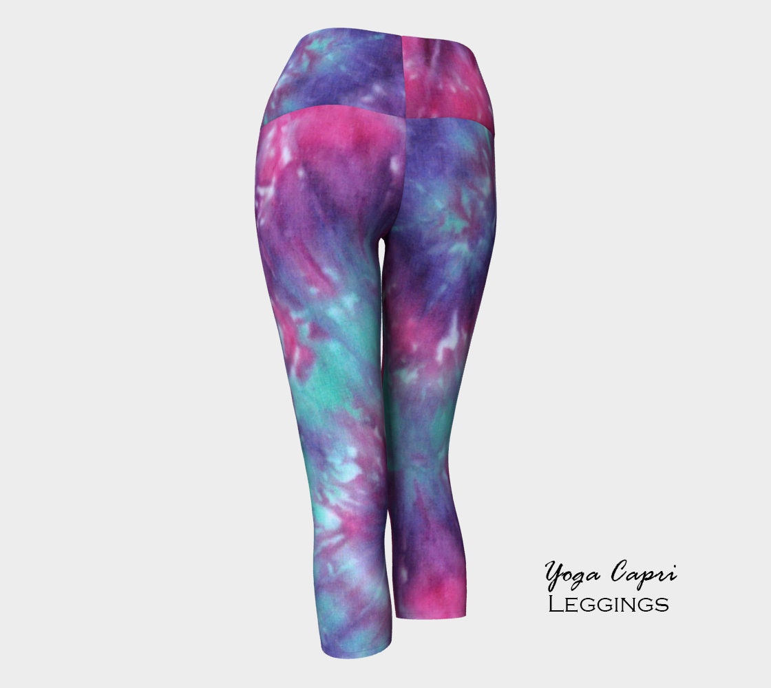 Tie Dye Leggings-Women's Leggings-Capri Leggings-Yoga | Etsy