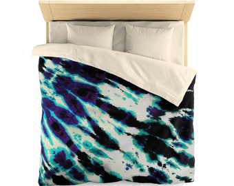 Tie Dye Bedding Duvet Cover Comforter Cover Purple Blue Black  Blanket Cover  Queen Twin Pillow Sham