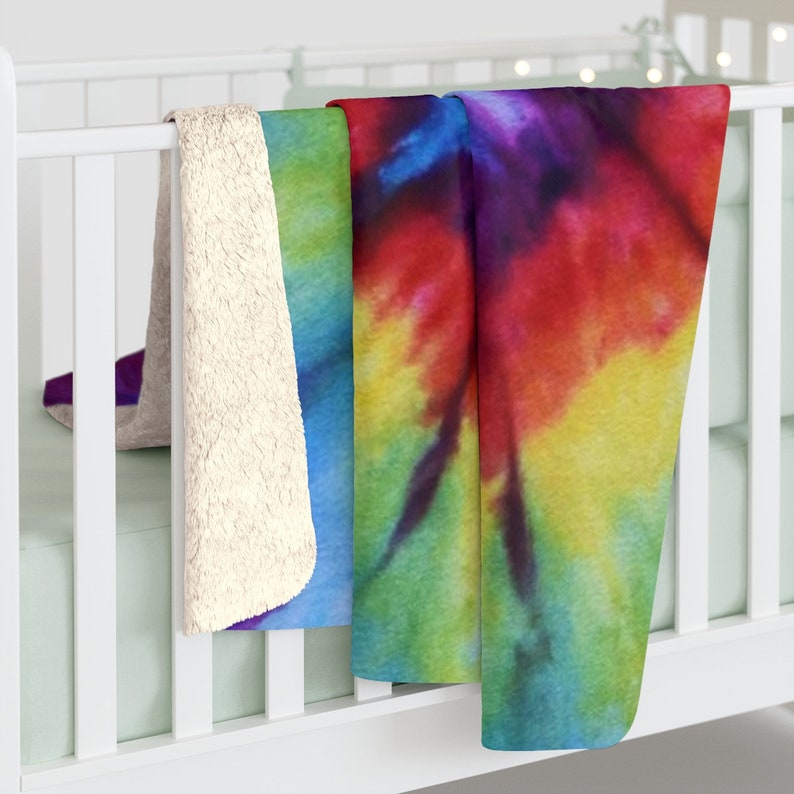 Fleece Blanket Rainbow Tie Dye Blanket Winter Cozy Warm Etsy