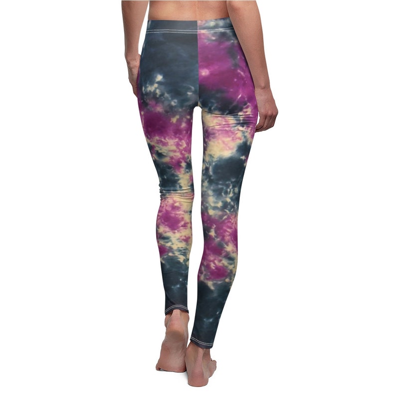 Tie Dye Leggings Women/'s Pants Soft Brushed Suede Blue Purple Abstract Art XS S M L XL 2XL