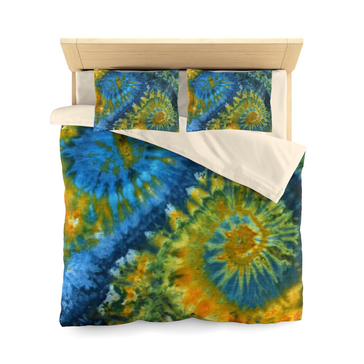 Tie Dye Bedding Duvet Cover Comforter Cover Green Yellow Blue Etsy