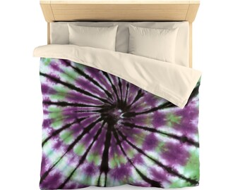 Tie Dye Bedding Duvet Cover Comforter Cover  Purple Black Green White Blanket Cover Queen Twin Pillow Sham