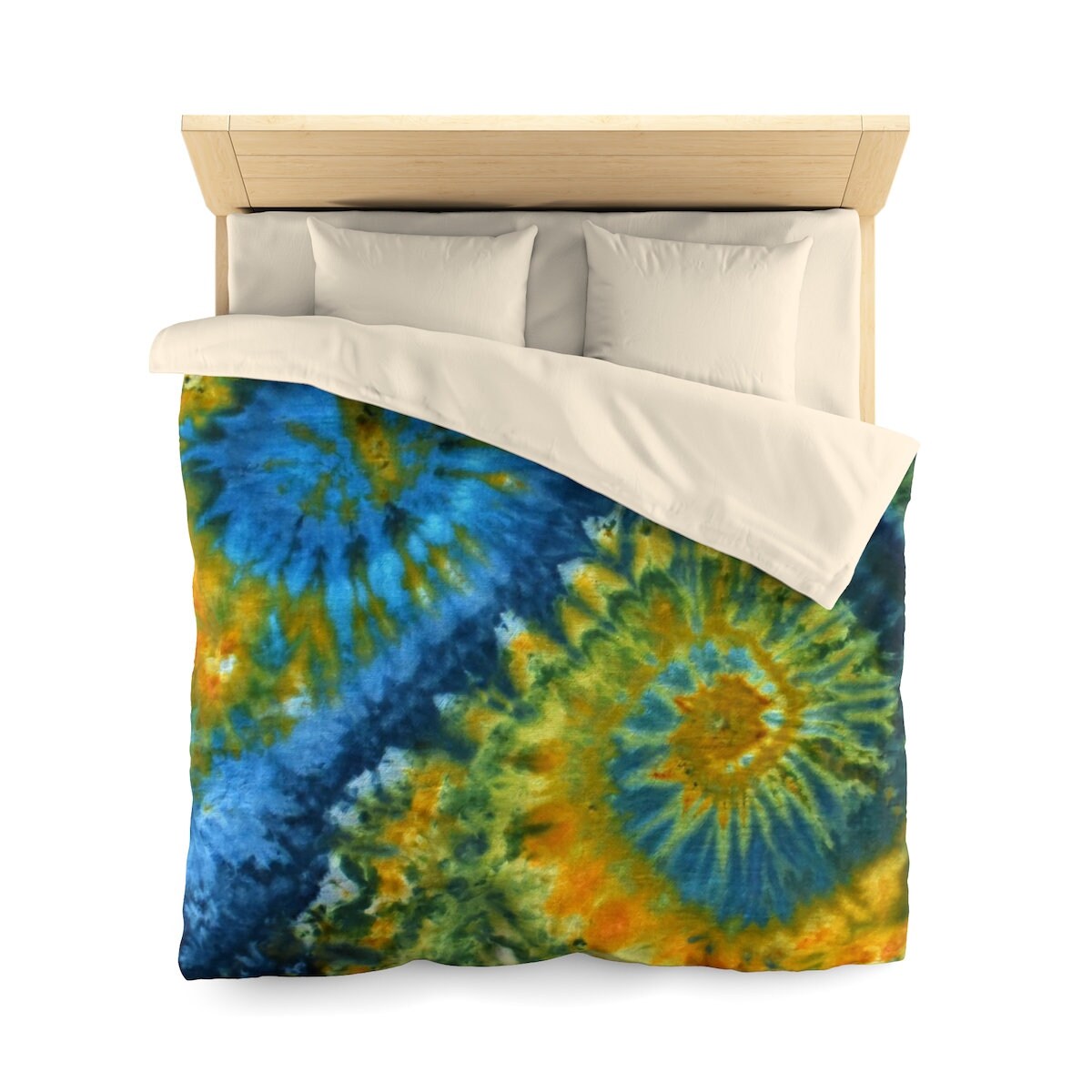 Tie Dye Bedding Duvet Cover Comforter Cover Green Yellow Blue Etsy UK