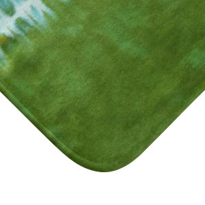 Tie Dye Bath Mat Kitchen Mat Green Blue Yellow Memory Foam Fleece Top Bathroom Mat image 3