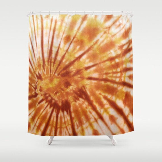 Tie Dye Shower Curtain Gold Terracotta Raisin Spiral Etsy