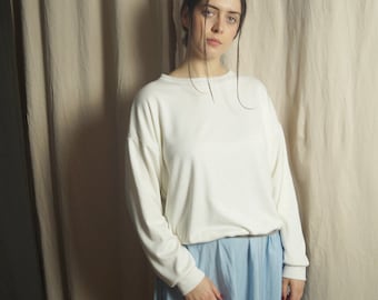 Mona - offwhite, langärmliges Oberteil, Shirt, Damenmode, Herrenmode, Oberteil langärmlig, Mode, helle Kleidung