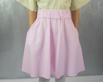 Rosita - pink, knee-length cotton skirt, slow fashion, skirt, fashion label Düsseldorf, basic skirt