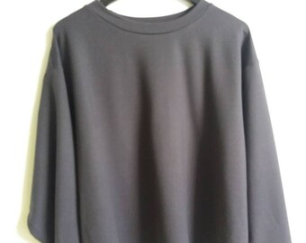 Jojo - dark gray cotton shirt, long-sleeved top, sweater for women and men, sweater for men, clothing for women and men, sweater