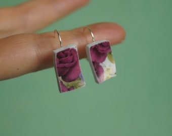 Esperanza - porcelain earrings rosé gilded