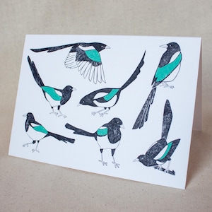 Cartão A6 ilustrado Magpies