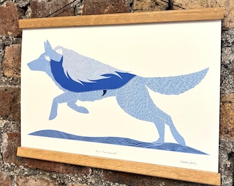 Am Faoilleach/Scottish Goddess Folklore/Wolf Folklore Illustration A3 Print