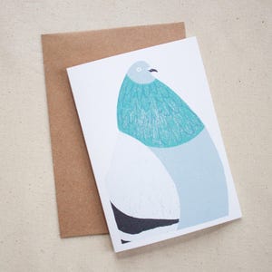 Cartão A6 ilustrado com pombo