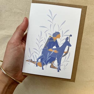 Tarjeta de felicitación A6 de la diosa griega Artemisa