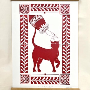 Beware of the Cat Folklore Illustration A3 Print