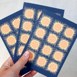 Carte de voeux illustrée A6 Soleil d'hiver