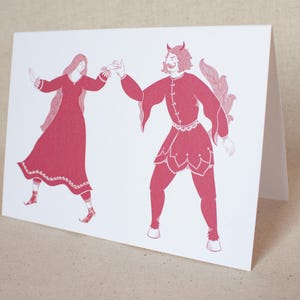 Devil Dance Illustrated A6 Greeting Card