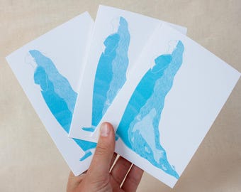 Carte de voeux A6 illustrée Selkie
