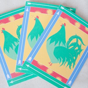 Cartão A6 ilustrado Herald/Rooster