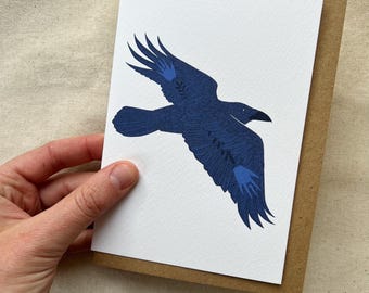 Carte de voeux A6 illustrée folklore irlandais Morrígan Raven