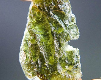 Rare Moldavite with visible Lechatelierite CERTIFIED