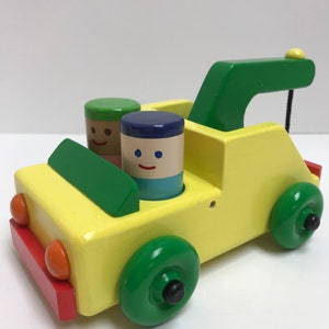 Wooden Toy Tow Truck