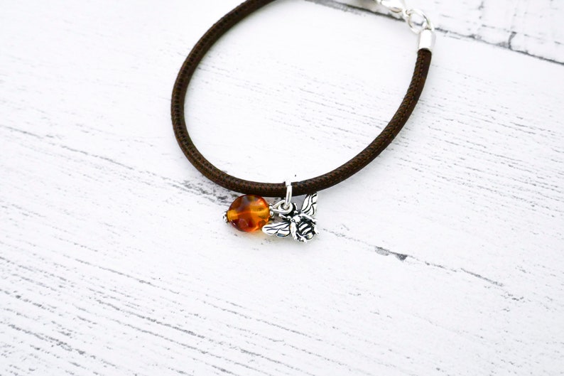Amber Bumble Bee Cork Bracelet Vegan Cork Jewellery