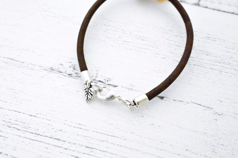 Amber Bumble Bee Cork Bracelet Vegan Cork Jewellery