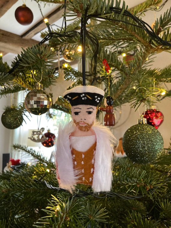 Handmade Henry VIII Felt Ornament: Tudor Royal History Decoration