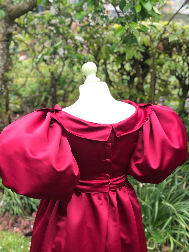 Romantic Period Historical Costume Made to Measure Bespoke Cosplay Georgian Fashion Regency Satin 1830 Evening Dress Handmade