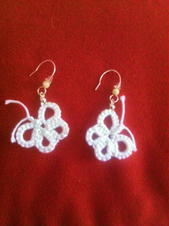 Items similar to Handmade butterfly crochet earrings on Etsy