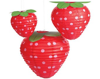 6/ Berry Berry Sweet Strawberry Birthday Party Lanterns /Strawberry Shortcake Party