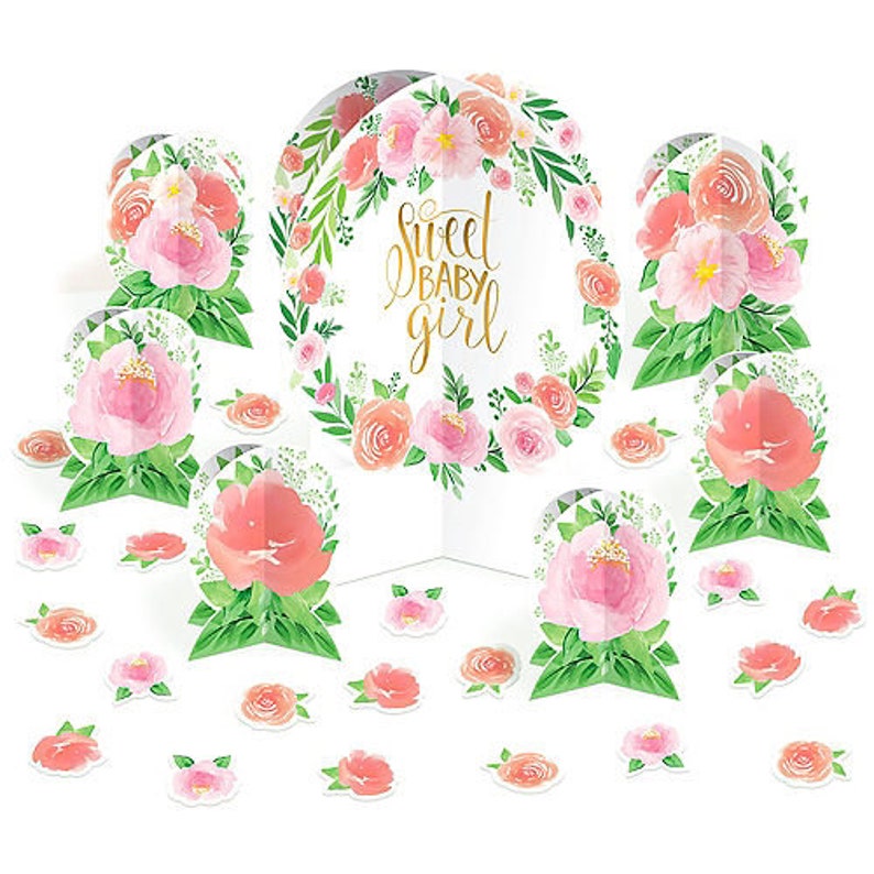 Sweet Baby Girl Dinner Plates Its a Girl It/'s a girl sweet baby girl baby girlbaby shower plates baby shower floral baby shower