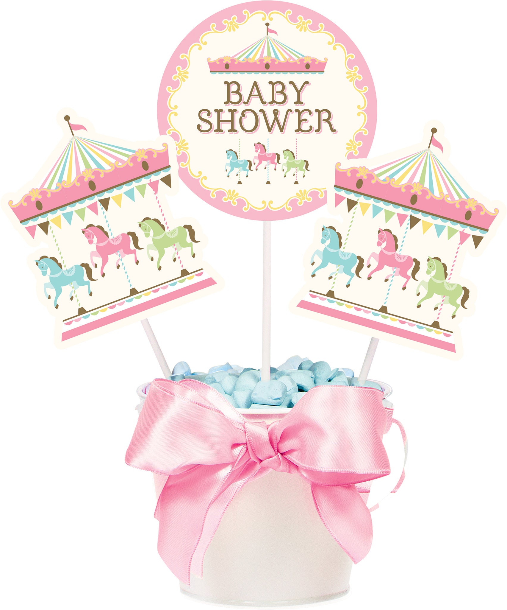My Sweet Carousel Party Centerpiece Stick Carousel Party Etsy