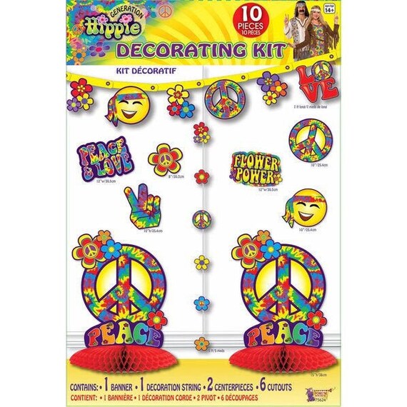 10 Pieces Hippie Party Decoration Kit 70 S Theme Etsy