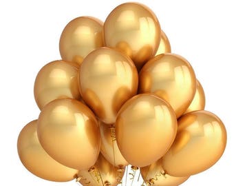Metallic Chrome Gold Latex Balloons/ Gold party balloons/chrome balloons /Metallic Gold Balloon /