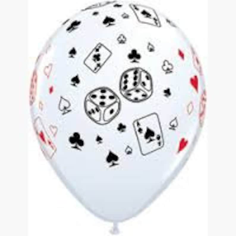 Cards and Dice Latex Balloons casino balloons poker cards casino