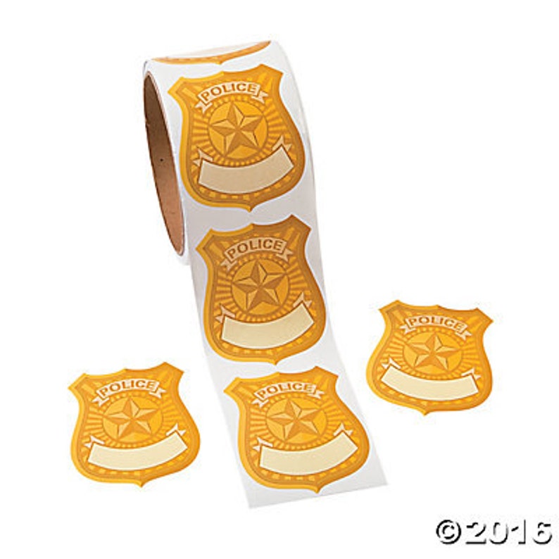 Police Badge Stickers police Name Tag Stickers police stickers police party favors party favors