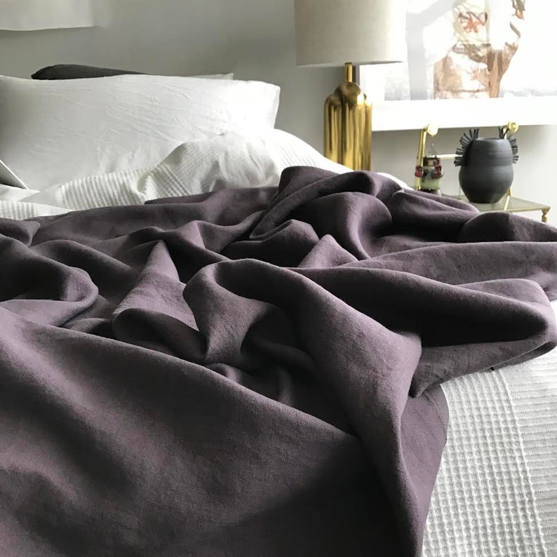 Dusty Purple Linen Duvet Cover Modern Bedding Made to Etsy