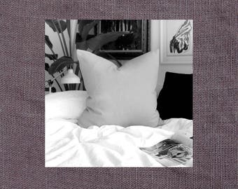 Dusty Purple Linen Square Pillow - Modern Bedding - Made to Order in the USA 12x16, 12x20, 14x24, 16x16, 18x18, 20x20, 22x22, 24x24, 26x26