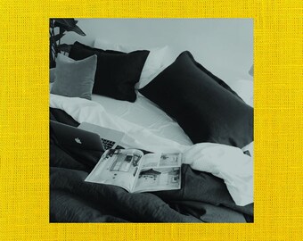 Pair of Saffron Yellow Linen Sham Pillow Covers - Modern Bedding - 100% Flax Fabric - Made to Order in the USA
